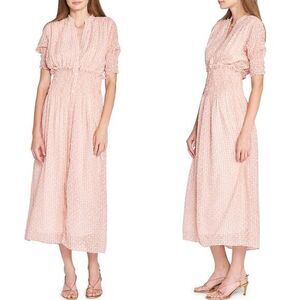 En‎ Saison Caldera A-Line Gingham Print Midi Dress, size S